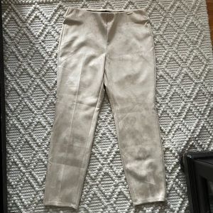Cream colored, faux suede pants